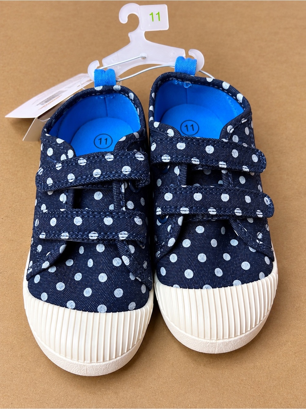 Cat & Jack Navy Polka Dot Velcro Sneakers